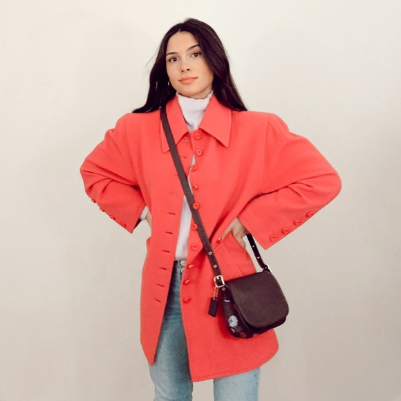 wool button coat